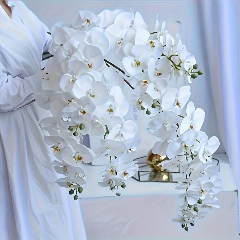 6pcs 9-Head Artificial Orchids, Featuring a Realistic Dendrobium Stem. with a Height of 31 Inches