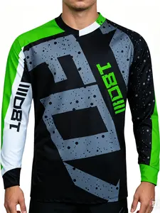 Motorcycle Racing Downhill Jersey, Long Sleeve Breathable MTB Shirt, Quick Dry Biking Gear, Sporty Loose-Fit Adventure Clothing