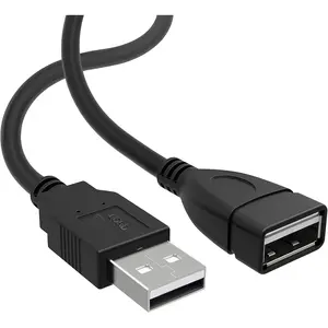 3FT Male to Female Extension  USB A Male to USB A Female Data Transfer and  Adapter for Keyboard, , Printer, USB Flash Drive for Multiple Devices, Black