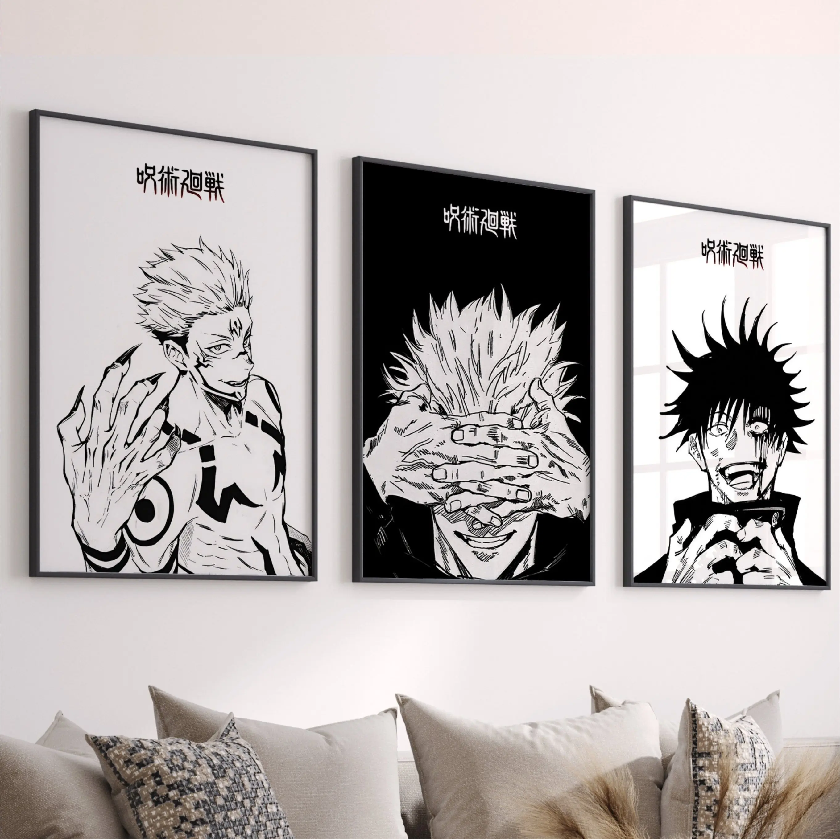 Jujutsu Kaisen Posters Manga Art Anime Wall Print Minimalist Painting Gallery colorful Art Satoru Gojo, Sukuna, Megumi Decor Adventure