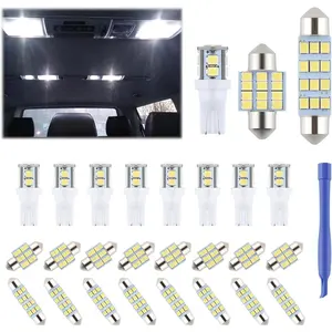 24 Pieces Dome Light LED Car Interior Bulb Kit Set 194 T10 DE3175 578 31mm 42mm Bulbs Interior Replacement Lights for Car Map License Plate Door Side Marker Cornering Trunk Light