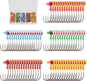 Crappie Jig Heads Kit, 75 count Fishing Jig  Hooks for Fishing Crappie Bass Trout Walleye 1/8oz 1/16oz 1/32oz