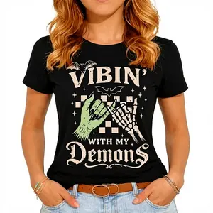 Vibin' With My Demons  | Unisex T  | Cute Halloween  | Funny T- | Gothic Spooky Vibes shirt