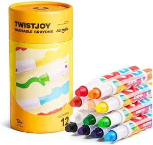 Jar Melo Jumbo Crayons for Toddlers, 12 Colors TwistJoy Crayon Non Toxic Washable Easy to Hold Large Crayons,Gift for Boys and Girls Back to School