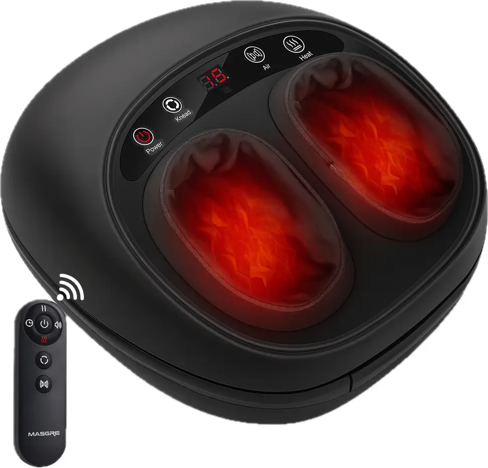MASGRE Foot Massager with Heat – Mother's Day Gifts, Deep Kneading Shiatsu Machine for Relaxation, Remote Control Adjustable Settings, Home Office Use, Birthday Gifts for Women Mom Men Dad summerwins
