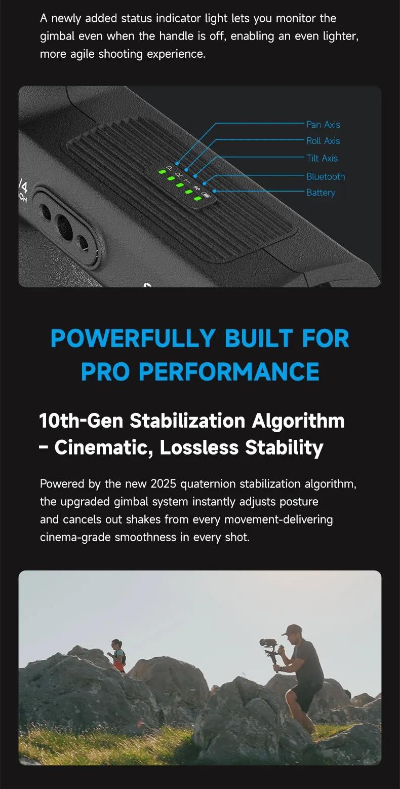 FeiyuTech SCORP 3 Gimbal Stabilizer with AI Tracking, 3-Axis Handheld Stabilizer for Sony Canon DSLR, 3.5kg/7.72lbs Payload, Detachable Wireless Remote Control Handle for Solo Filmmaking