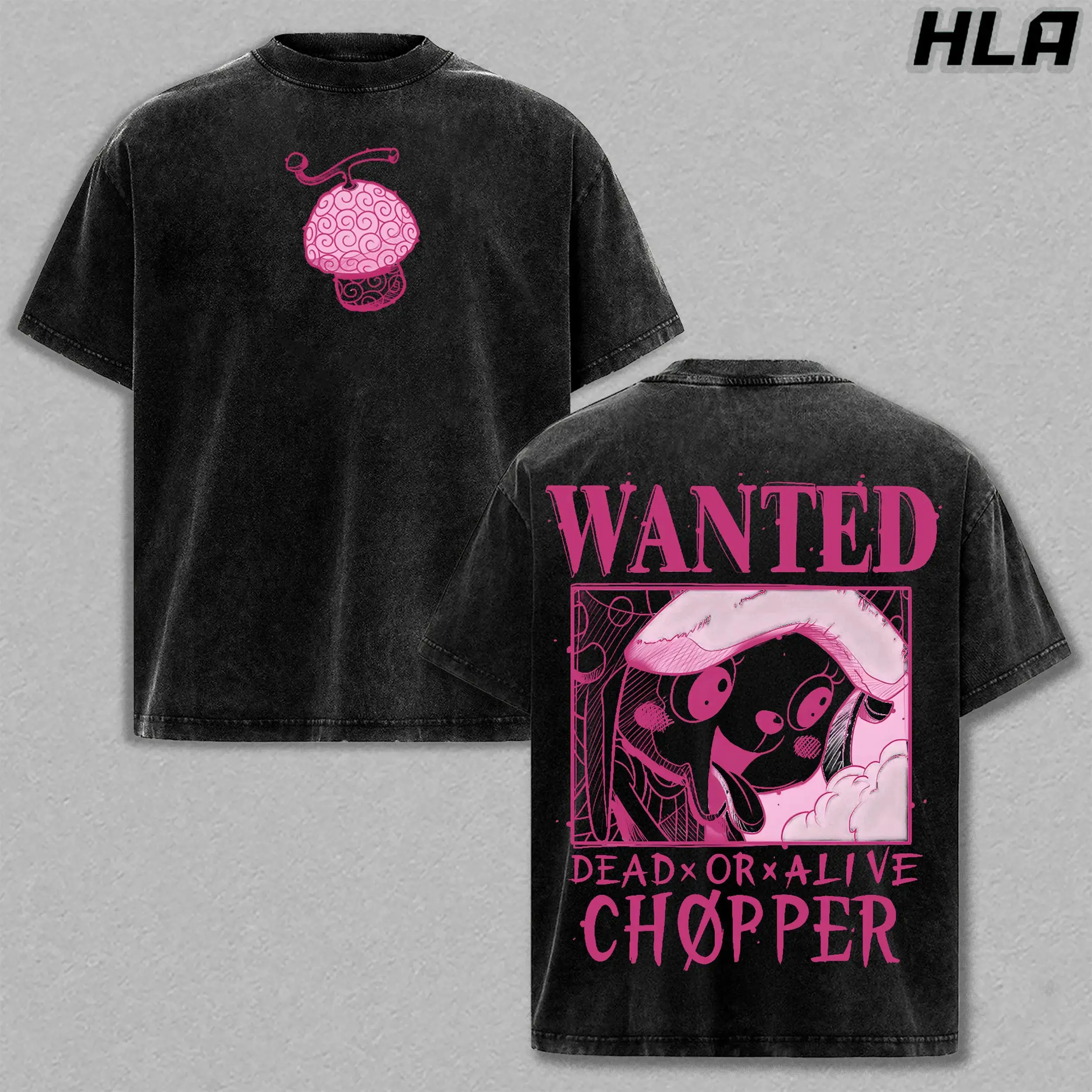Tony Tony Chopper Wash Tee, One Piece Anime Graphic Shirt, Heavy Cotton Acid Washed T-Shirt, Double Printed Oversize Top, Unisex Casual Streetwear, Oversized Anime Print T-Shirt, Graphic, Gift For Anime Fan