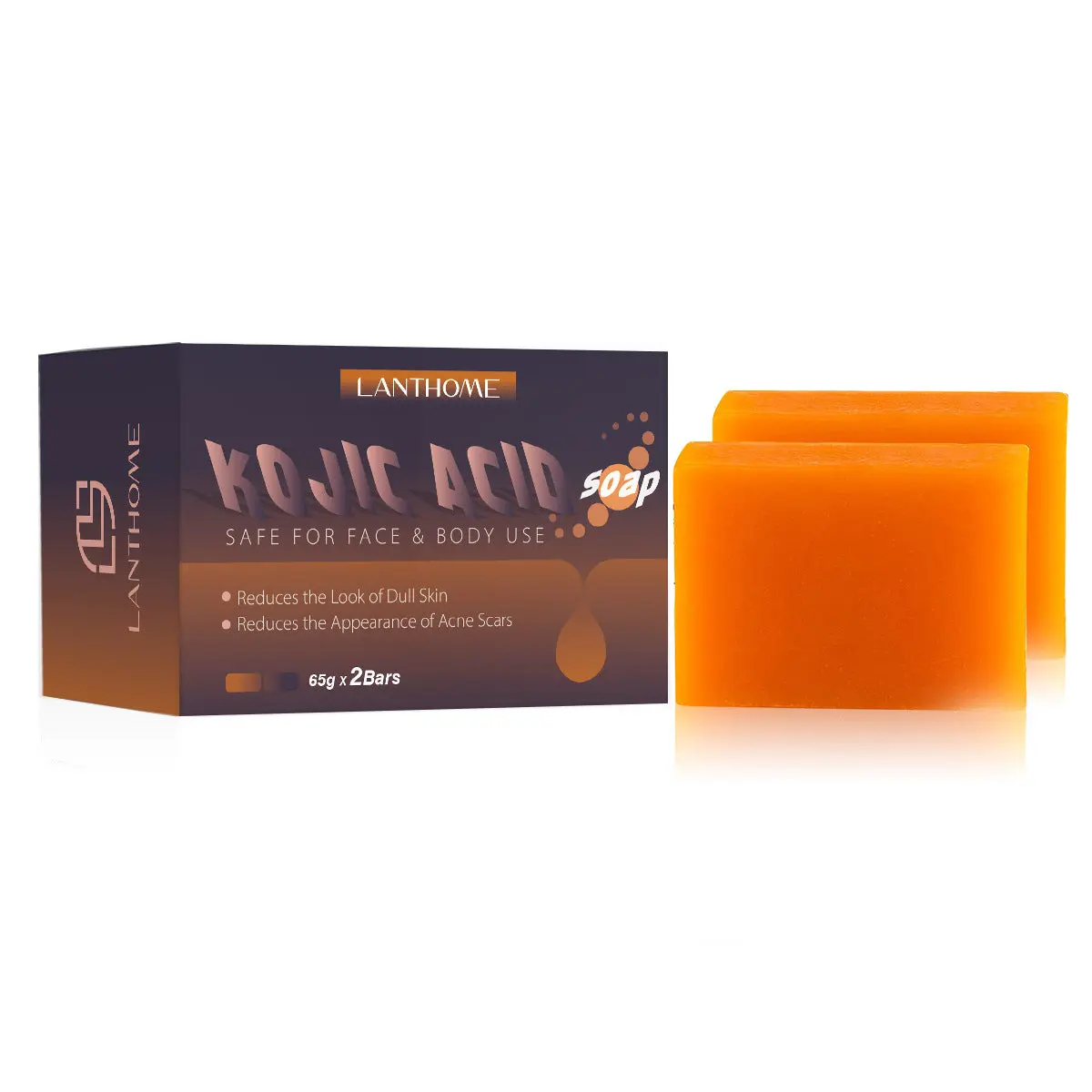 Black Kojic Acid Retinol-Infused Facial Cleanser Soap Bar - Acne-Treating, Freckle-Reducing, Brightening Skincare for Face & Body