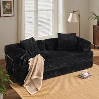 Black Plush Corduroy