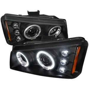 2002-2006 Avalanche/ 2003-2007 Silverado Dual Halo Projector Headlights (Matte Black Housing/Clear Lens)