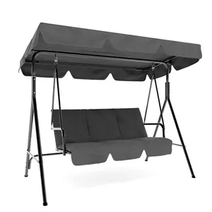 [FLASH SALE] Garvee 3-Person Patio Swing Chair with Convertible Canopy - Hanging Glider Lounge with Adjustable Tilt Shade for Porch and Outdoor Use