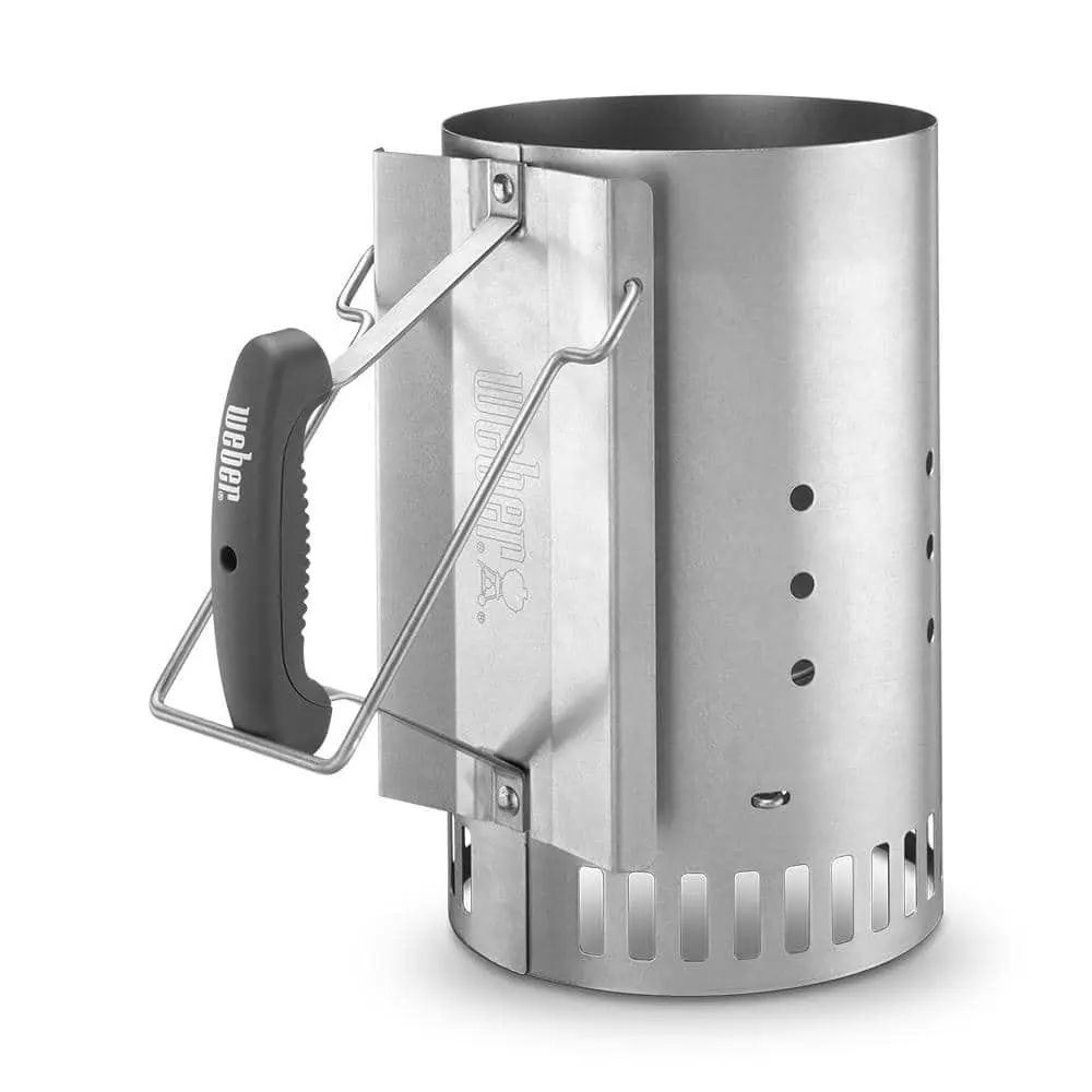 Rapidfire Chimney Charcoal Starter, Standard, Silver