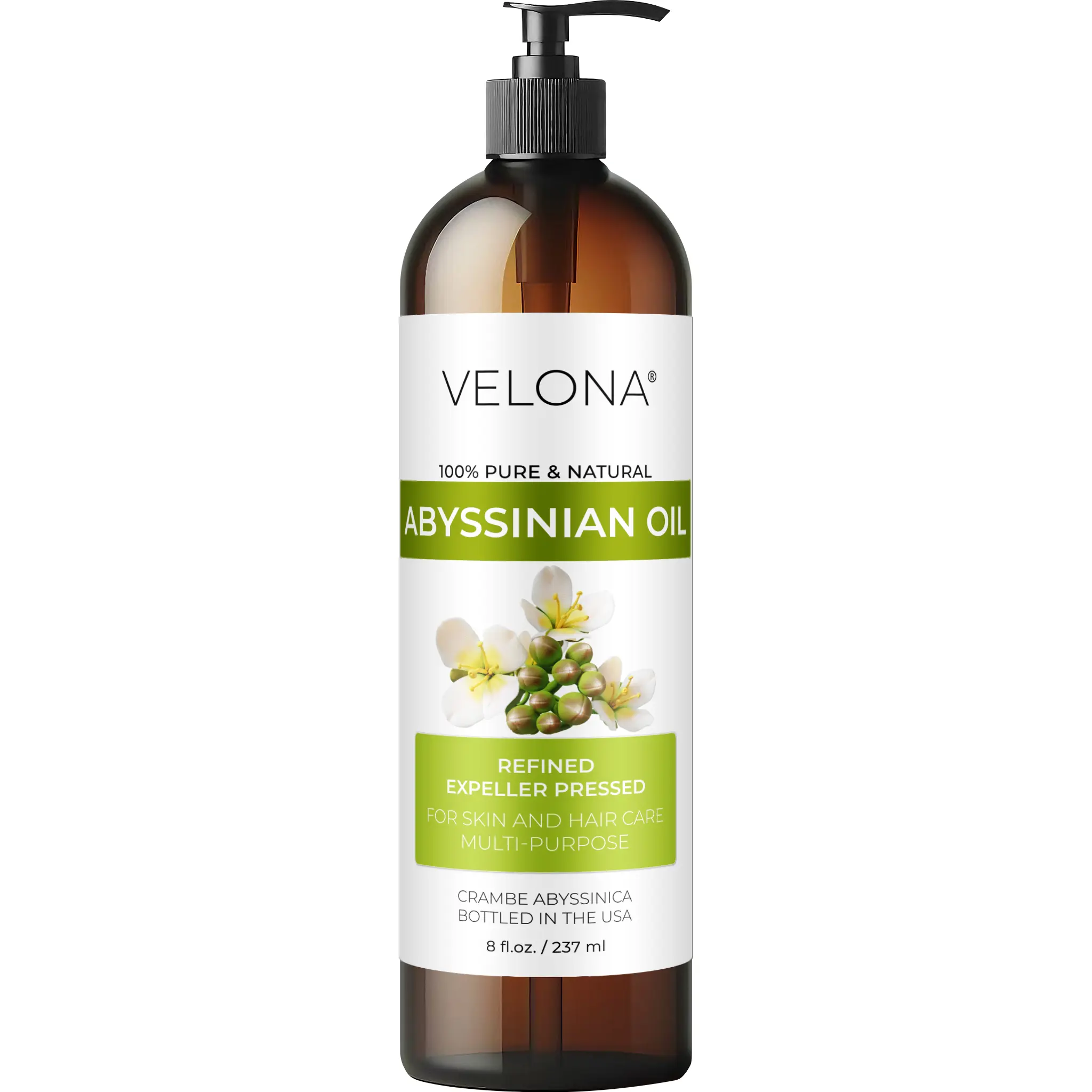 velona Abyssinian Oil 8 Fl Oz | 100% Pure and Natural Carrier Oil | Expeller Pressed | Hair, Body Care