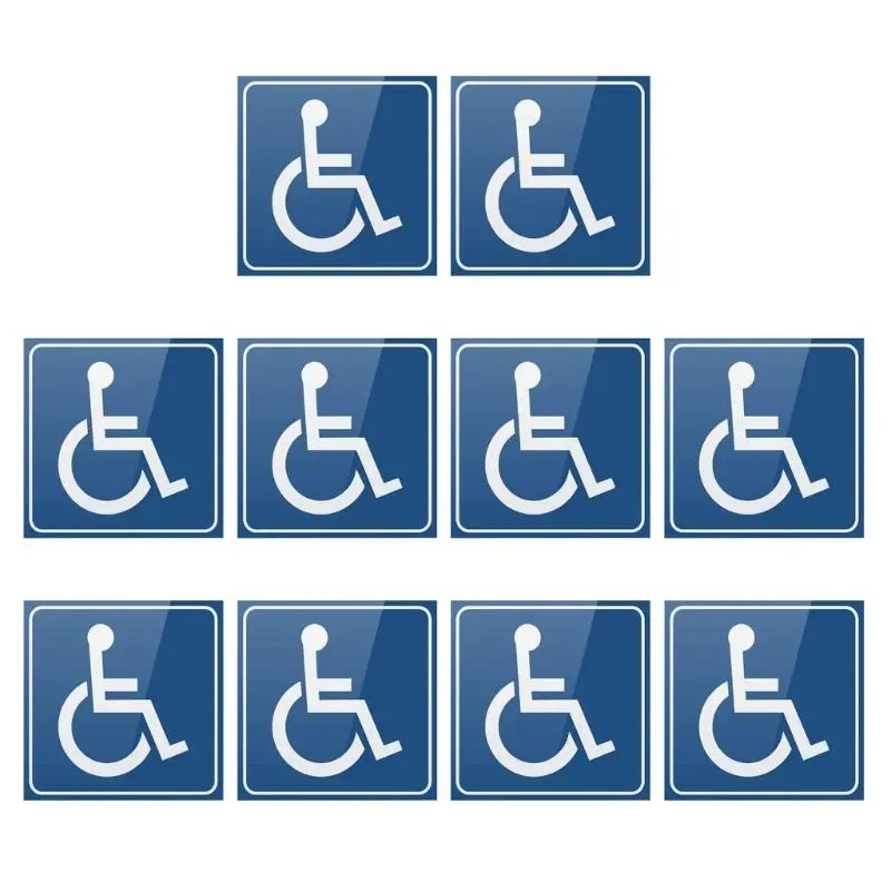 10Pcs Disabled Sign Disability Mobility Parking Car Sticker Self Adhesive Decal For Car Auto Accessories