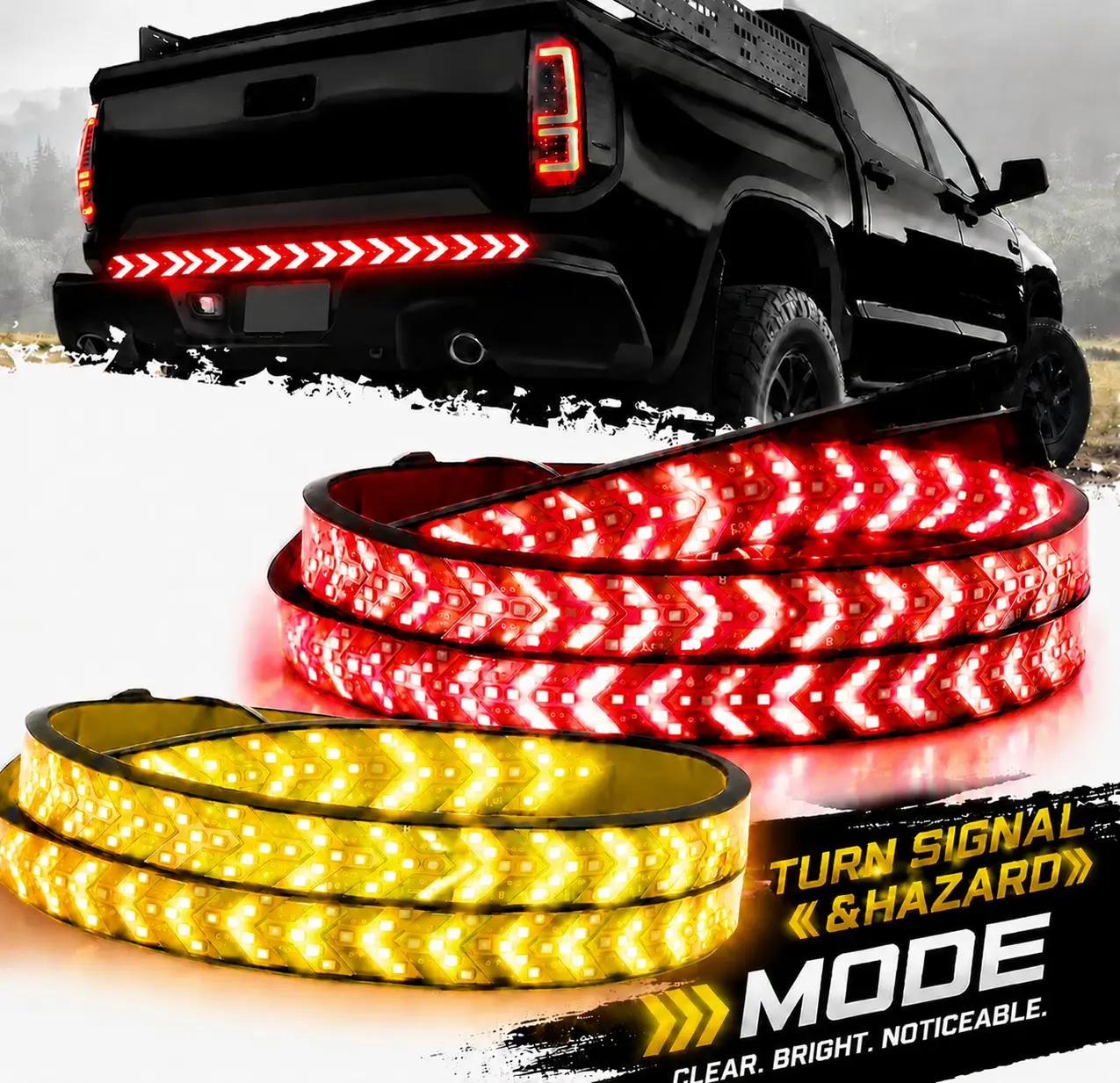 Waterproof Streaming Tailgate Light Bar, Fishbone LED Tailgate Light Strip, Dynamic Sequential Turn Signal Brake Reverse Running Lights, Cool Car Stuff, Easy Install Truck Exterior Decor Accessories for Pickup Trucks SUVs Cars Carlights