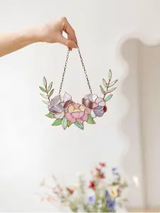 Stained Glass Flowers Suncatcher - Garden Wall Hangings for Home Decor, Window Wall Hangings, Ornaments - Hangable