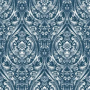 NuWallpaper  Bohemian Damask Peel & Stick Wallpaper, Indigo
