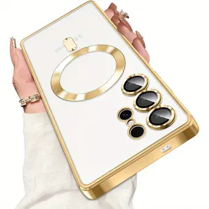 Phone case: for Galaxy S26 S25 Ultra S24 FE S23 22 21 20 Ultra Note 20 10 Plus ultra-thin electric transparent magnetic wireless charging protective case Protector