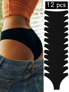 Women's Seamless Underwear Set, Comfortable Breathable Quick-Dry Triangle Panties, Plain Design, Fitted Style, Soft Minimalist Panty, All Seasons Wear