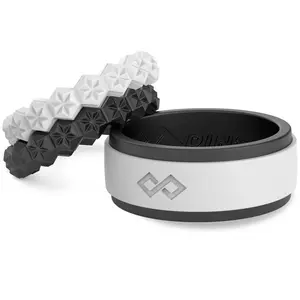 Couple Bundle Silicone Wedding Ring Bundle Set#86