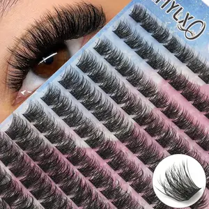 156 Pcs D Curl False Eyelashes, Dense Soft Mink-Like Lash Strips, DIY Cluster Lashes, Segmented Lash Extensions, Beauty Lash Clusters, Fluffy Volume Eyelashes