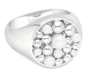 Elyse Ryan Sterling Silver Cultured Pearl Cocktail Ring