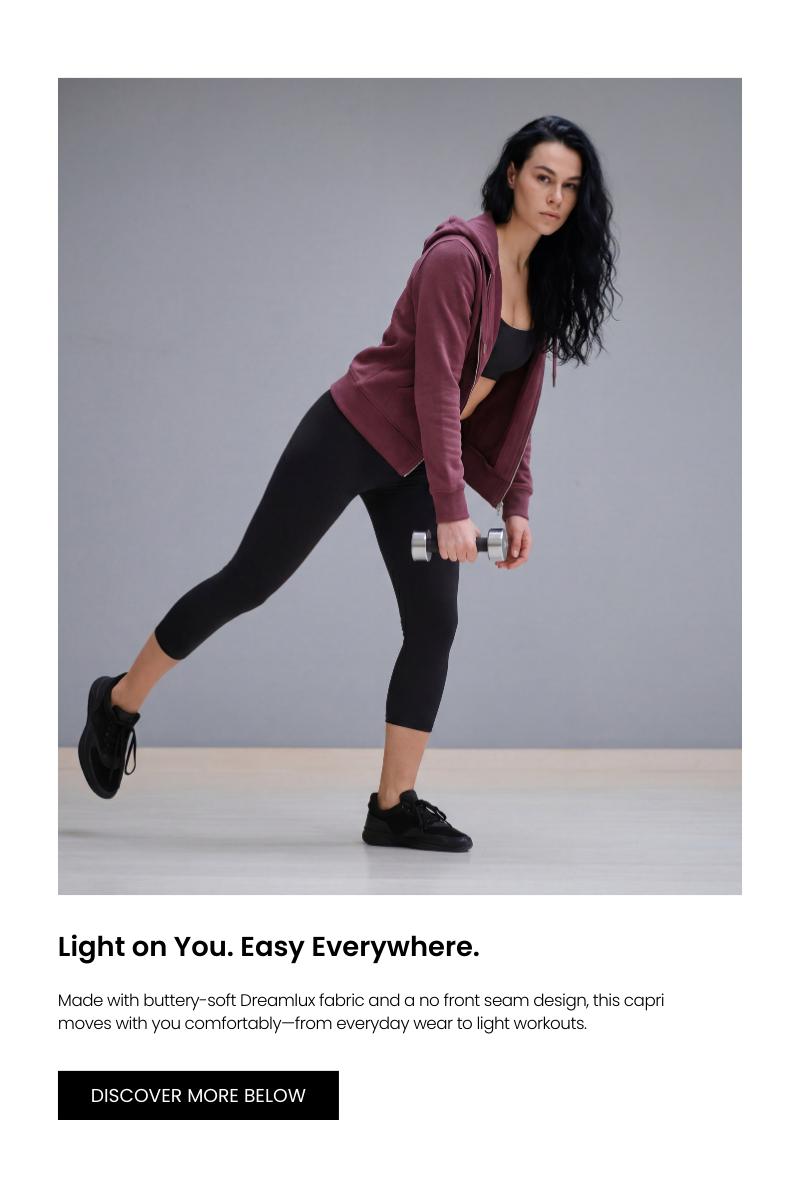 Colorfulkoala Dreamlux No Front Seam Capri Leggings for Women 21" Inseam, High Waisted Yoga Pants