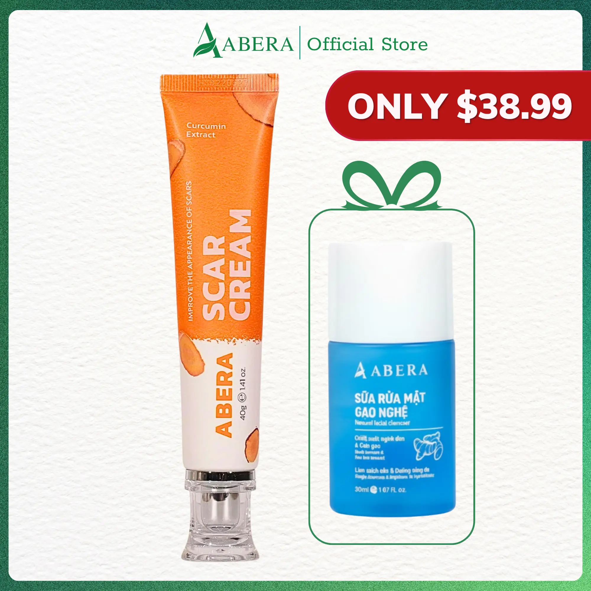 ABERA Red Turmeric Scar Removal Cream (Premium Product) - For Piited Scar, Keloids, Burns, and More