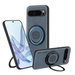 360° Spin Magnetic Stand for Google Pixel 9A Pixel 9pro Pixel 9xl Pixel 8A Pixel 8pro Pixel 7Case, Fit for MagSafe, Luxury pu leather Case for 9XL Phone Case,with Kickstand Rotatable, Fit for car holder,Playability and decompression ﻿