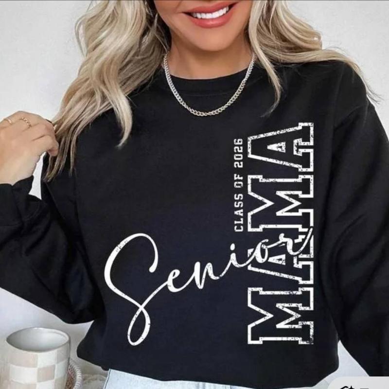 [Sale Up To 50%] Senior Mama Class of 2026 Sweatshirt – Trendy Graduation Mom Graphic Vintage Distressed Print, Soft US Cotton & Cozy Fleece, Unisex US Fit