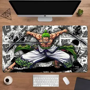 Anime Mouse Pad, Kawaii One Piece Manga Collage Desk Mat, Zoro Inspired Desk Mat, Aesthetic Cartoon Desk Pad