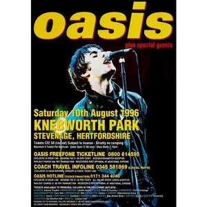 OASIS Knebworth Park - 10th August 1996 Poster Print