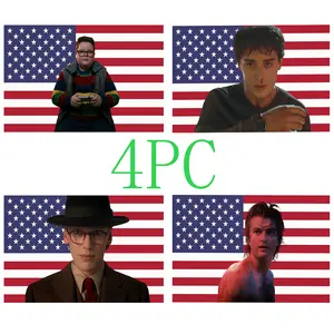 (Multiple packs) Will Byers Pink American Flags For Wall Decor, Steve Harriton Henry Creel Indoor Wall Tapestries, Room Decor, One Side Polyester Wall Flag