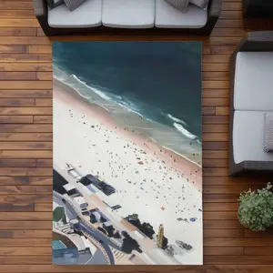 Begin Home Decor C1ROAR57T9F9U7 5 x 7 ft. Hot Day at the Beach Coastal Kitchen Outdoor Rectangle Area Rug