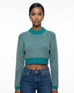 Striped Knit Crop Sweater