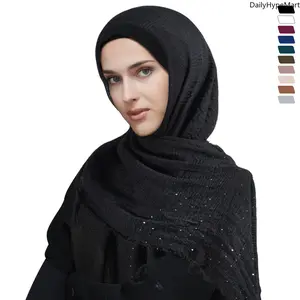 Shiny Rhinestone Sequin Shawl, Bubble Yarn Silver Wire Multifunctional Headscarf