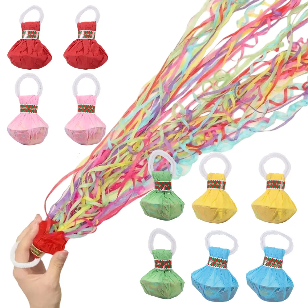 10PCS Colorful Hand Throw Confetti Poppers - Lightweight Plastic Party Streamers in Orange, Blue, Green, Red & Yellow - Ideal for Weddings, Festivals & Celebrations, Party Streamers | Vibrant Party Decor | Lightweight Streamers