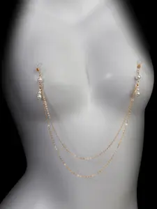 Gold Non Piercing Nipple Chain Jewelry for Women, Stainless Steel Sexy Layered Drop Chest Chain Jewelry Adjustable Fake Nipple Accessories Jewelry Non Piercing Nipple Chain Jewelry for Women, Unique, Beads