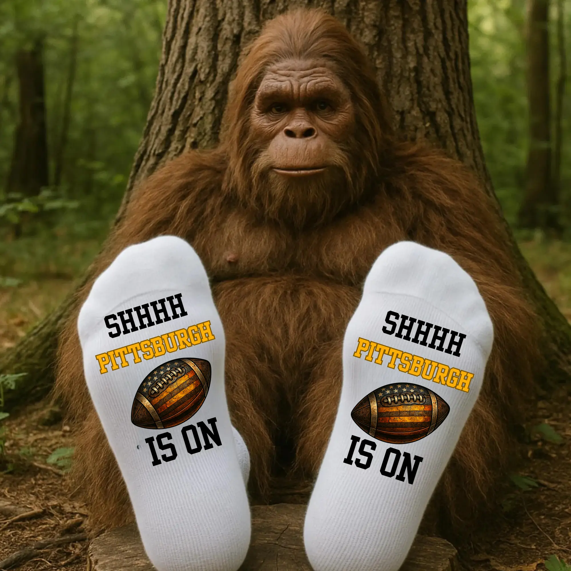 Pittsburgh, Taylored Family Game Day Socks SHHHH The Game Is On Football Fan Edition 100% Polyester Moisture Wicking Sports Socks One Size Fits Most Adult L Pittsburgh