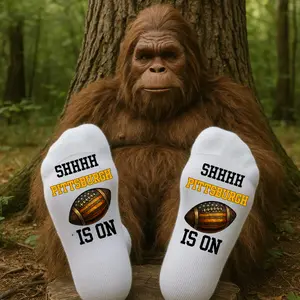 Pittsburgh, Taylored Family Game Day Socks SHHHH The Game Is On Football Fan Edition 100% Polyester Moisture Wicking Sports Socks One Size Fits Most Adult L Pittsburgh