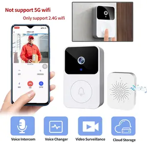 Wireless Video Doorbell Camera with Two-Way Talk, HD Night Vision,App Remote Control, Self-Adhesive Installation,Smart Doorbells Home Device HD Camera for Home Security, Wifi Smart Doorbell