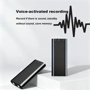 1pcs Professional Voice Activated Digital Recorder 8GB HD Noise Canceling MP3 Player Ultra Thin Portable for Business Meetings Rechargeable with Charging Cable Audio