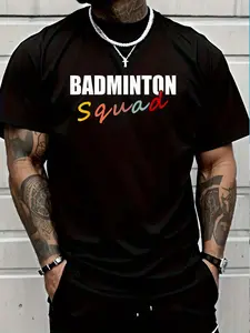 100% Cotton Badminton Team T-Shirt Women's Men's Graphic Tee Crew Neck summer vacation Tops