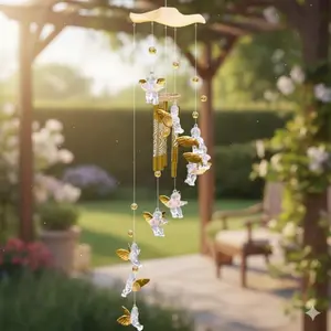 Cupid Wind Chime with Adjustable Bells - Versatile Decor for Windows, Doors, Balcony, Home & Dorm Rooms. Perfect Graduation Friendship Gift, Cute Bedroom Decor for Students. Ideal for Multiple Occasions as a Souvenir.