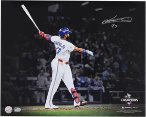 Vladimir Guerrero Jr. Toronto Blue Jays Autographed 16" x 20" 2025 American League Champions Home Run Spotlight Photograph - Fanatics Authentic Certified