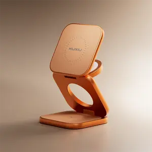 KUXIU X40 Turbo Qi2.2 Cosmic Orange Certified 25W 3-in-1 Foldable Wireless Charging Stand For iPhone 17 16 15 14 / iWatch/AirPod