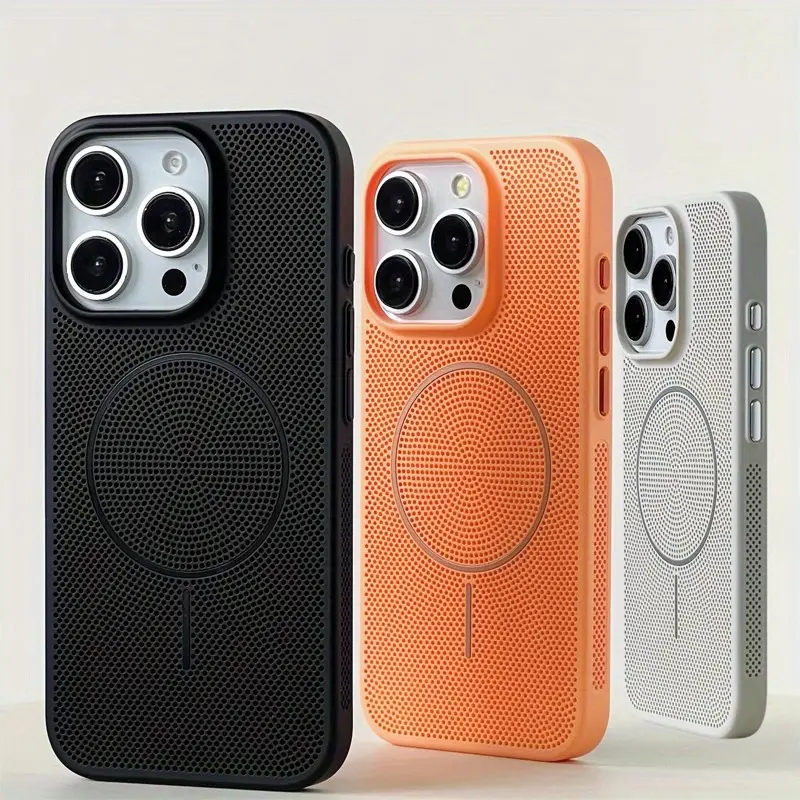 (Case & Nova) Magnetic Snap-On Protective Smartphone Case - Advanced Cooling, Wireless Charging, Heavy Duty Shockproof, Breathable Polycarbonate Hard Cover, Multi-Model for iPhone 17,17 Air,16,15,14,13,12,11 Pro Max Plus, High-End Mobile Accessory, Access