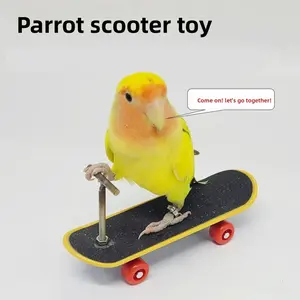 Parrot Bird Intelligence Toy Training Props, Parrot Magnolia Skateboard Upgrade, Alloy Stand Professional Finger Scooter