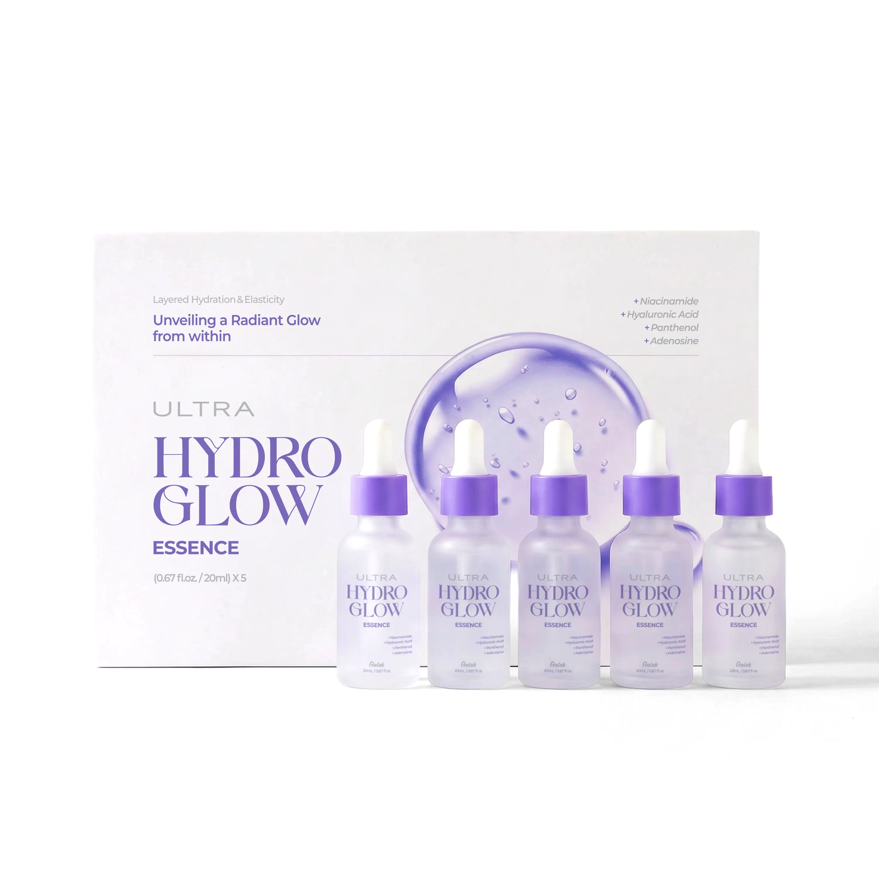 AALOK Ultra Hydro Glow Essence Set (0.67 fl.oz. x 5ea)