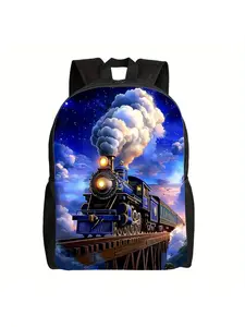 Starry Sky Train Backpack, Casual Daypack for Men Women, Travel Rucksack Book Bag, Lightweight Laptop Bag Shoulder Bags for Outdoor  Hiking Camping.jpg